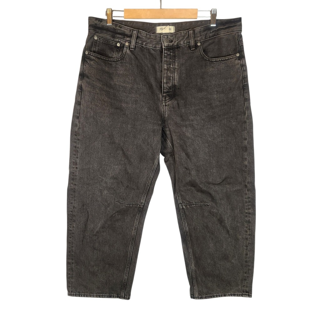 Madewell The Darted Barrel-Leg Jean Women's 31 Faded Black High Rise